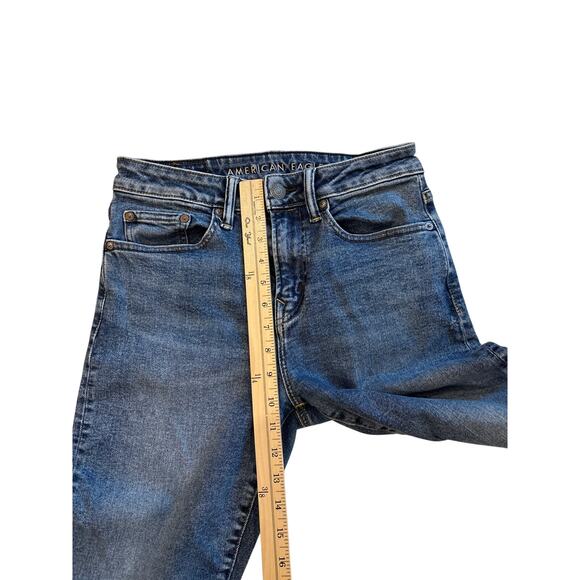 American Eagle Dad Jeans Mens Size 28x32 Blue Slim Tapered Leg Stretch 90s - Picture 10 of 12